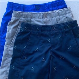 Under Armour Boy Golf Shorts Sz 7- —3 shorts— EUC!